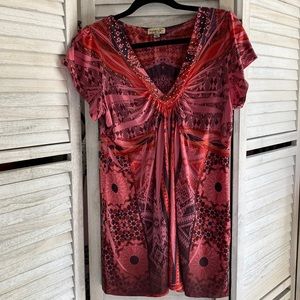 Oneworld Coral Abstract Top